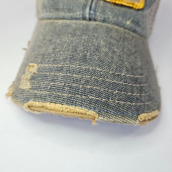 Judith March Headmost Texas Embroidered Patch Trucker Hat In Distressed Denim - Picture 6 of 11